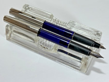 Vintage Parker Frontier Fountain & Ballpoint Pen Set - Translucent Blue