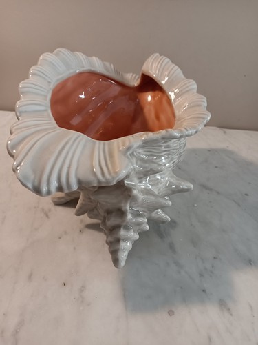 Large ceramic conch seashell - large,
