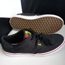 VANS Off the Wall Rasta Black Canvas Trainers -  Size UK 6