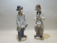 PAIR LLADRO SAD ACT CLOWNS -