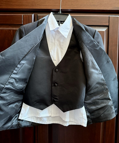 Black tuxedo shirt vest - black, shirt/