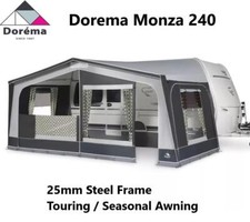 Dorema Monza 240 Touring Seasonal Caravan Awning Size 5  - 750-775cm Charcoal 