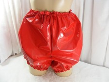 ABDL SISSY ADULT BABY  RED PVC DIAPER COVER PANTIES  lining & COLOUR OPTIONS