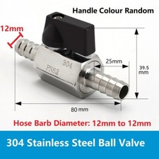 304 Stainless Steel Ball Valve 8mm 10mm 12mm 14mm Double Pagoda Shut-off Faucet