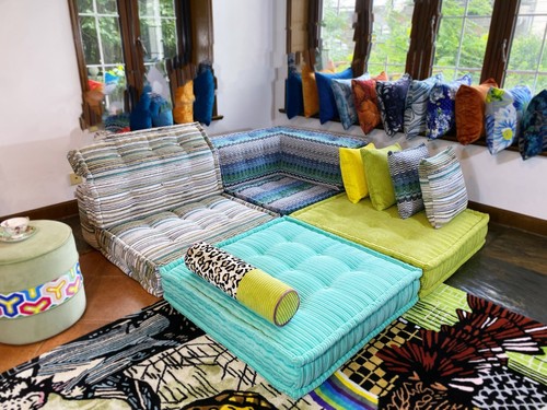 Mah jong sofa teal lime - lime, full