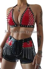 PVC and Leather Bra & Shorts Set Goth Style Scarlett Bra shorts set PVC Set