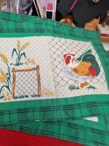 Vintage quilted chicken hens - vintage,