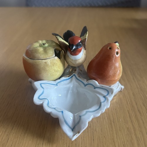 Vintage porcelain condiment - porcelain,