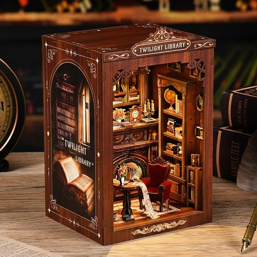 Wooden book nook kit - 3d,