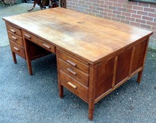 Antique oak writing desk large