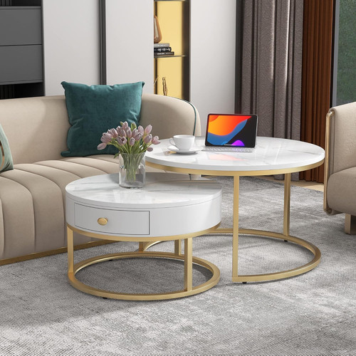 Round nesting coffee tables - round,