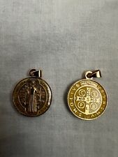 St Benedict medal gold enamel