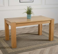 Kuba Solid Oak Dining Table 150cm x 85cm | Chunky Wooden Dining Room Table