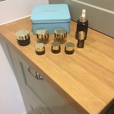 Estée Lauder EMPTY  Tin & 8 Empty Bottles & Pots Ideal Travel/Display/Project