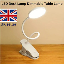 USB Rechargeable Small LED Reading Book Light With Flexible Clip Desk Table Lamp
