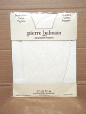 Pierre Balmain Seamfree Spiders Web Pattern Lace Tights - One Size - White