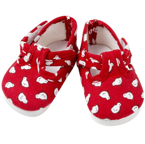Red chick shoes frilly - red,