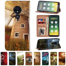 Forest Leather Phone Stand Cover Case For Motorola E6 E13 E20 E30 E40/G Series