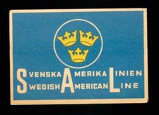 Matchbox label Shipping Swedish American Line SAL MA1351