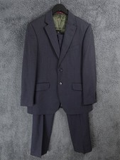 Charles Tyrwhitt Suit Mens 40S 34x30 Blue Slim Fit Wool 2 Piece Jacket Trousers