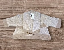 Elizabeth Scott Brown/Beige Waterfall/Shaw Cardigan Size S/M BNWT
