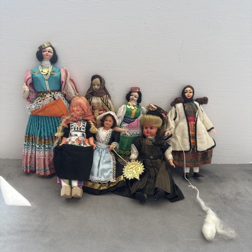 Vtg european souvenir dolls - european,