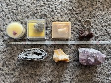 Job lot of 7 Natural Crystal Cluster Quartz Geode Gemstone Mineral rocks stones