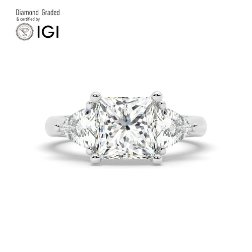 Princess diamond trilogy ring - trilogy,