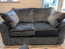 Next Garda Two-Seater Sofa.  Matt Velvet, Dark Charcoal