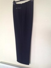 Black Trousers Wider Leg Black Seqins On Front Panel  Each Side Jacques Vert 16