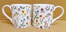 Meadow Flowers Mugs Set 2 Bone China Large Balmoral 14oz 400 ml Floral Cups UK