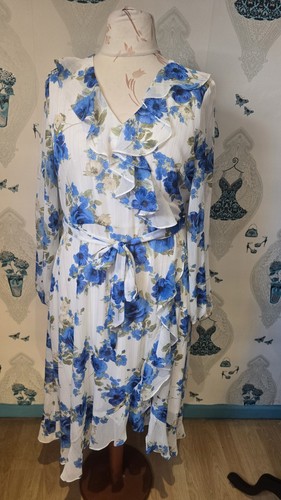 Beautiful blue white floral - blue,