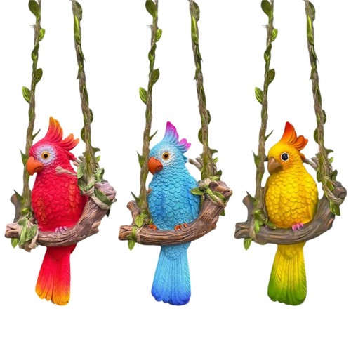 Hanging parrot statue - statue, resin
