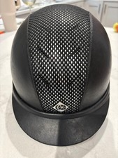 black charles owen ayr8 leather hat 56cm