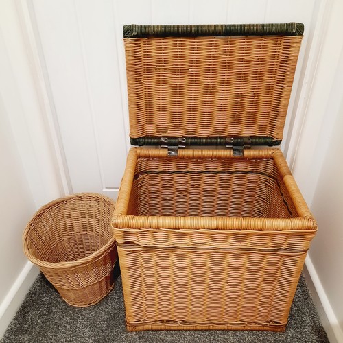 Wicker laundry large basket - wicker,