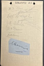 Signed 1930s X9 Salford Rugby League Club Leeds United Autograph Book Page 1936