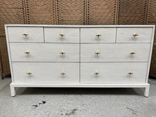 Swoon Verne 8 Drawer Chest Of Drawers, White Mango Wood & Brass RRP854