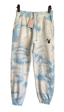 Missguided Playboy Blue White Tie Dye Joggers Size M NWTs