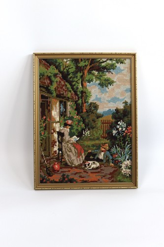 Vintage gold framed completed - gold,