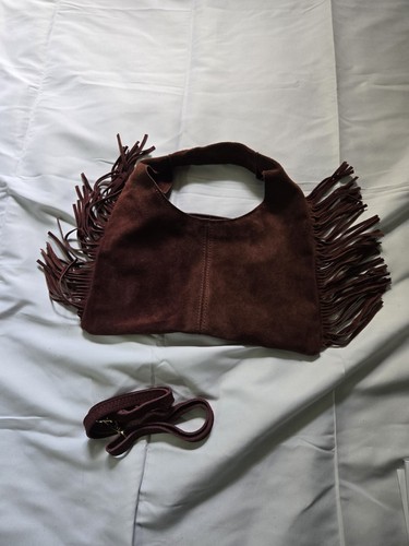 Real suede fringe grab bag - real,