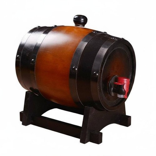 Wooden wine barrel with tap - barrel,