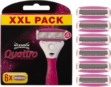 WILKINSON SWORD - Quattro for Women | Smooth Glide | Pack of 6 Razor Blade Refil