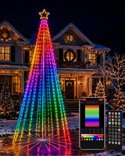 Outdoor christmas tree - tree, with