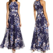 Eliza J Floral Halter Maxi