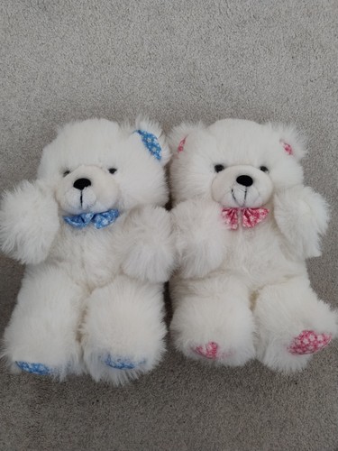 Vintage white bear twins - bear,