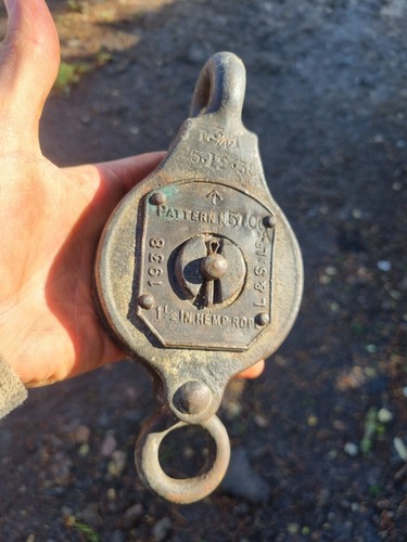 Vintage military pulley block - pulley,