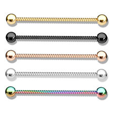 Twisted Rope Industrial Scaffold Piercing Bar Barbell Surgical Steel