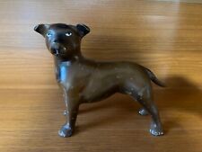Large Solid Brass Staffordshire Bull Terrier – 15x20cm – Vintage Dog Figurine