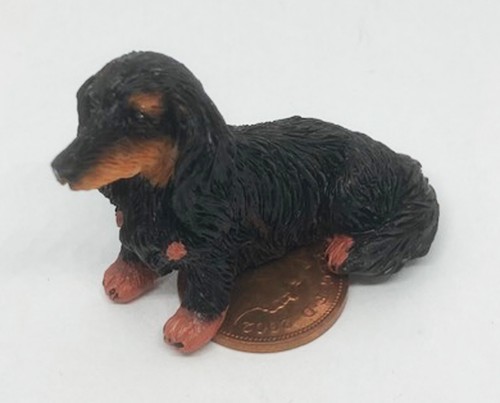 Dolls house resin dachshund - house,