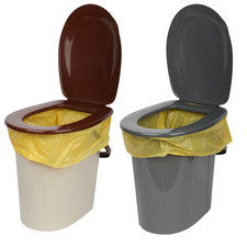 24L Camping Toilet Bucket Loo – Hinged Seat & Lid, HDPE, Max Load 120 kg